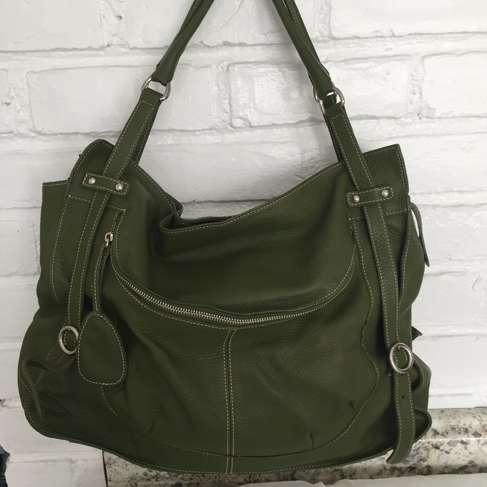 Vintage Furla Green Leather Handbag